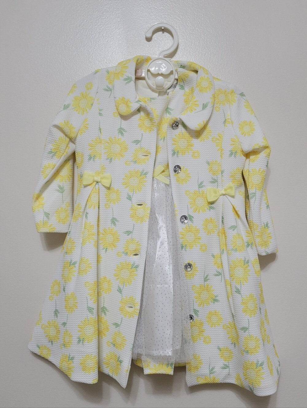 Nwt Nanette Baby Yellow And White Floral Dress And Jacket Set